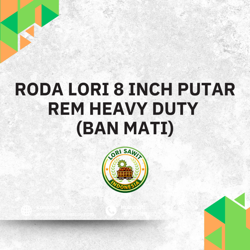 Roda Lori 8 Inch Putar Rem Heavy Duty (Ban Mati)