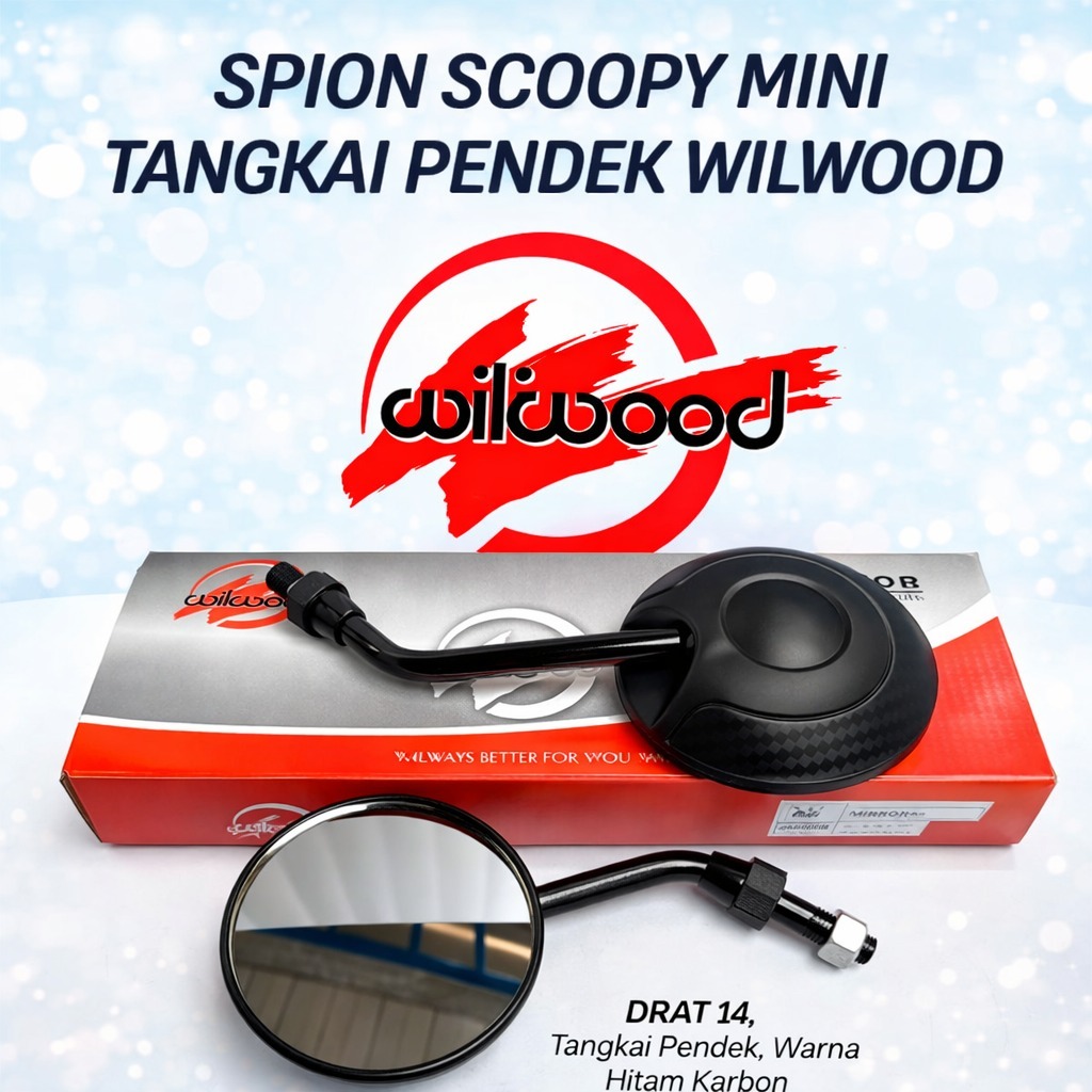 Spion Scoopy Mini Wilwood Spion Tangkai Pendek Universal Bebek Matic