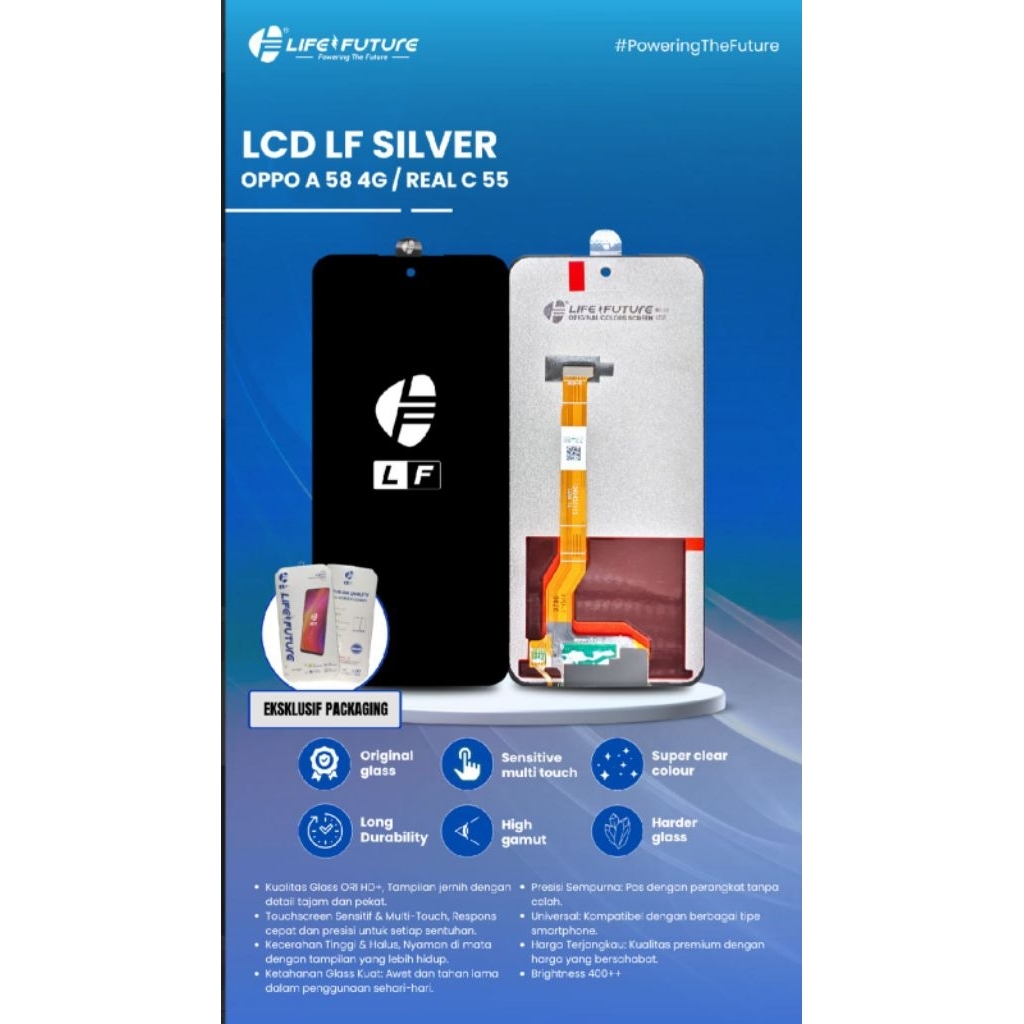 LCD LF REALME C55/A58 4G ORIGINAL LF SILVER