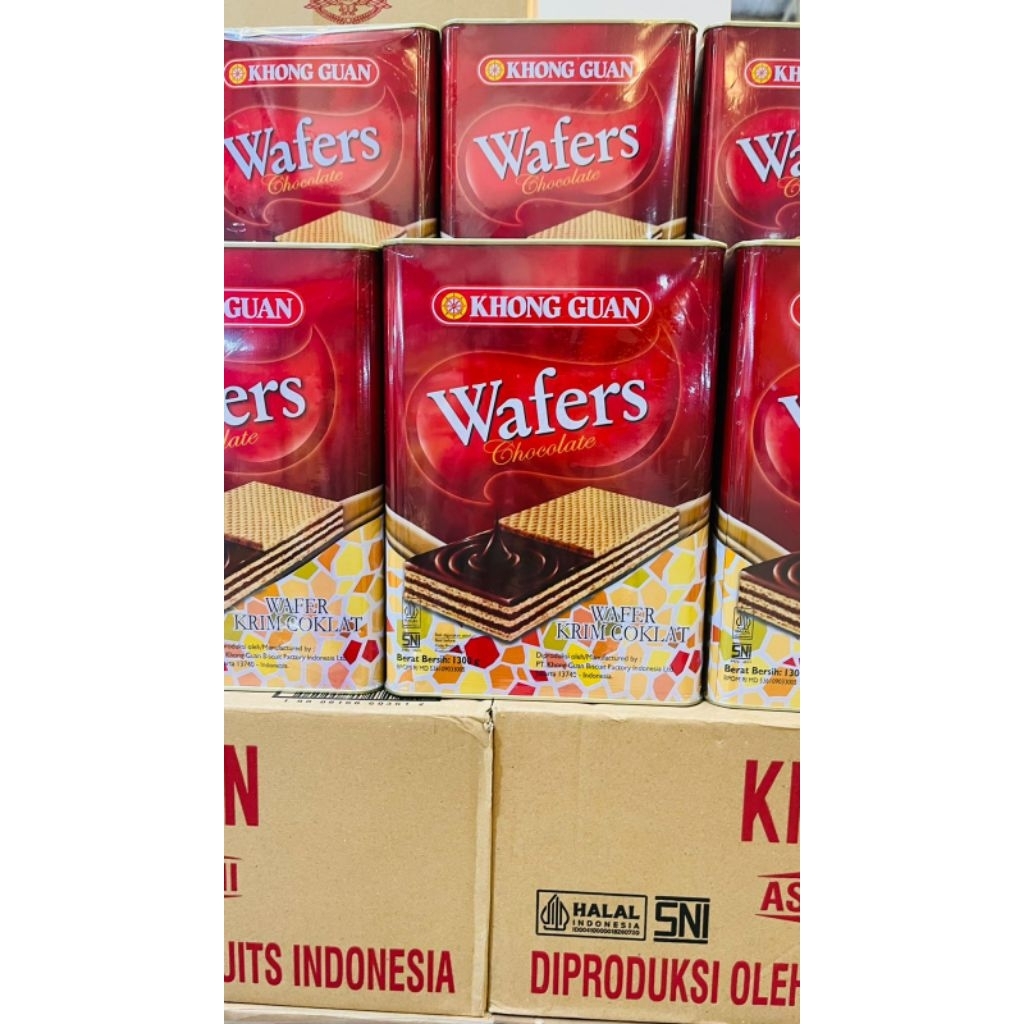 Khong guan wafer krim coklat 1300gram/ wafer khong guan kaleng classic/ wafer khongguan mini