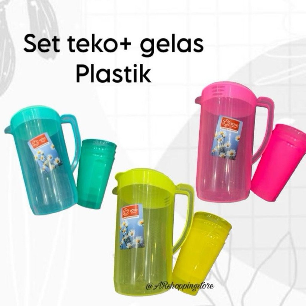Teko set gelas plastik