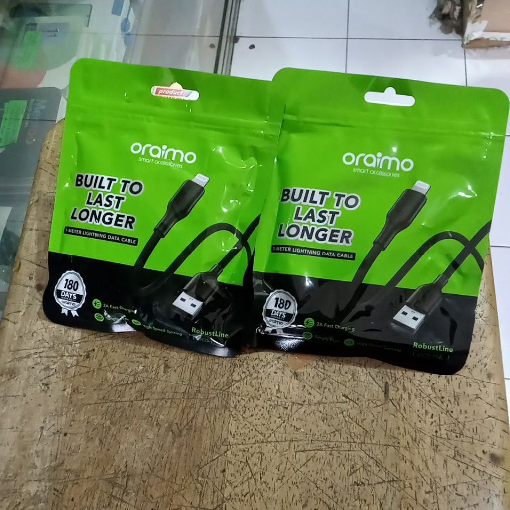 KABEL DATA ORAIMO IPHONE LIGHTNING FAST CHARGING 2.4A OCD-114L