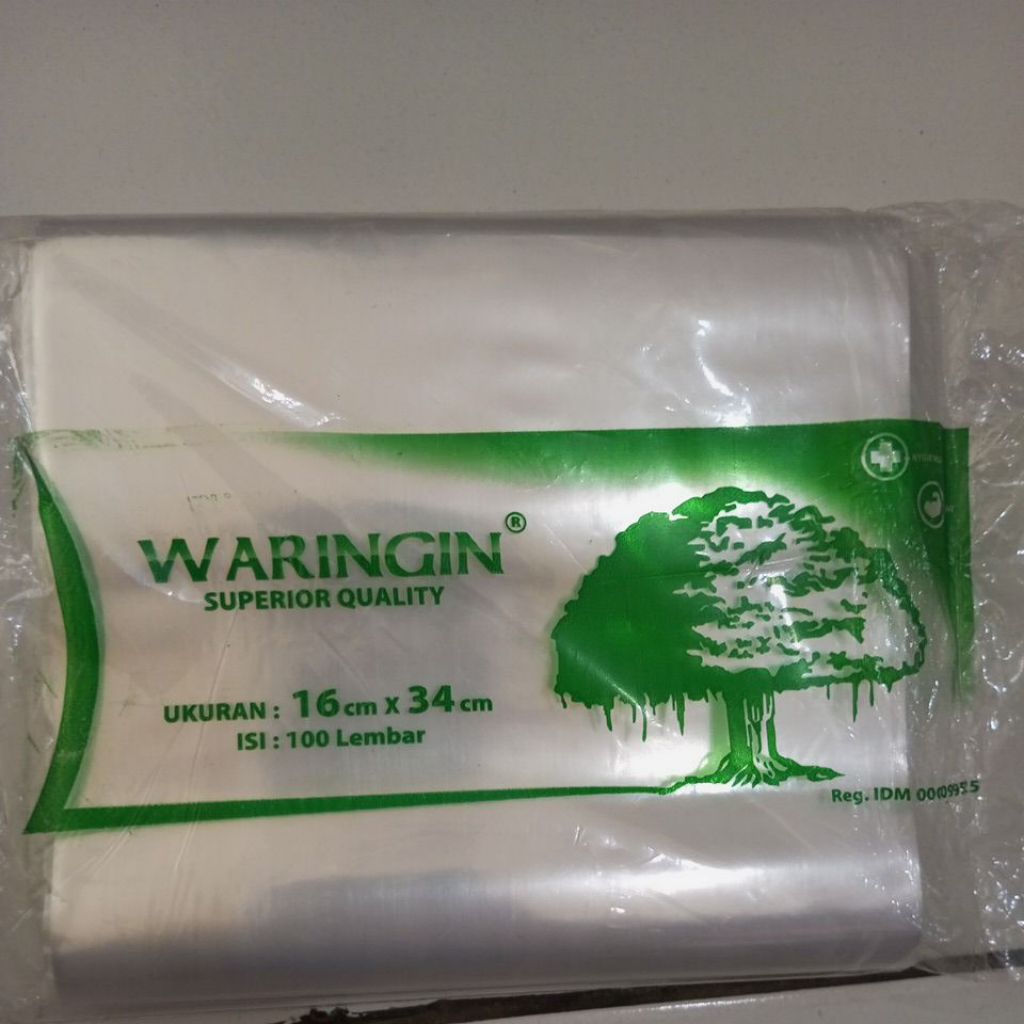 Kantong plastik bening PP Waringin 16*34