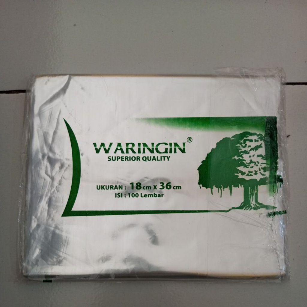 kantong plastik bening PP Waringin 18 x 36