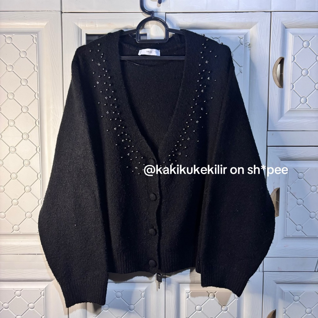 [ Preloved ] MANGO - Cardigan Knit Metallic Detail