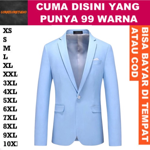 99 WARNA JAS NIKAH UKURAN JUMBO  JAS Blazer Celana Biru muda denim pastel baby blue sky light soft b