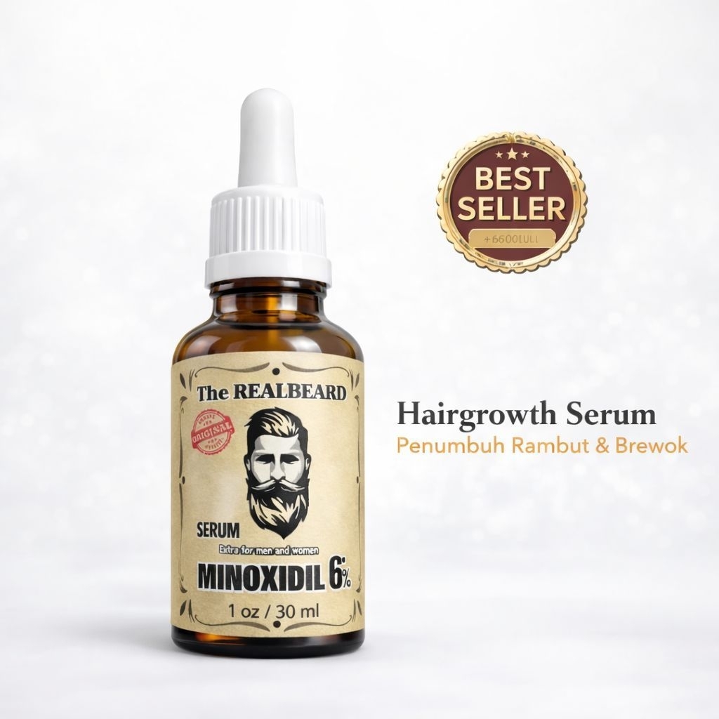 Therealbeard Minoxidil 6% (Nutrilabs Biotin 10.000mcg, Dermaroller, Ordera hair serum) Original