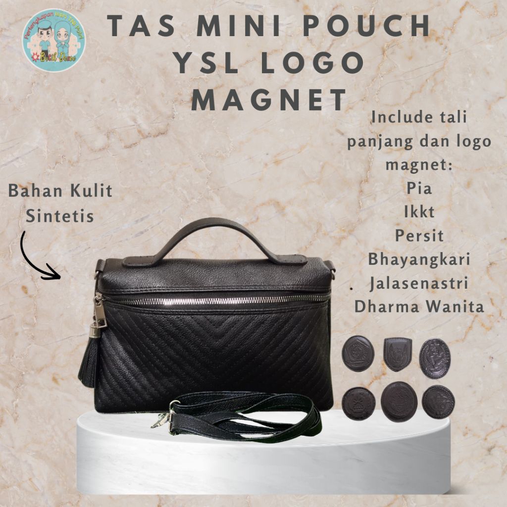 TAS MINI POUCH YSL LOGO MAGNET