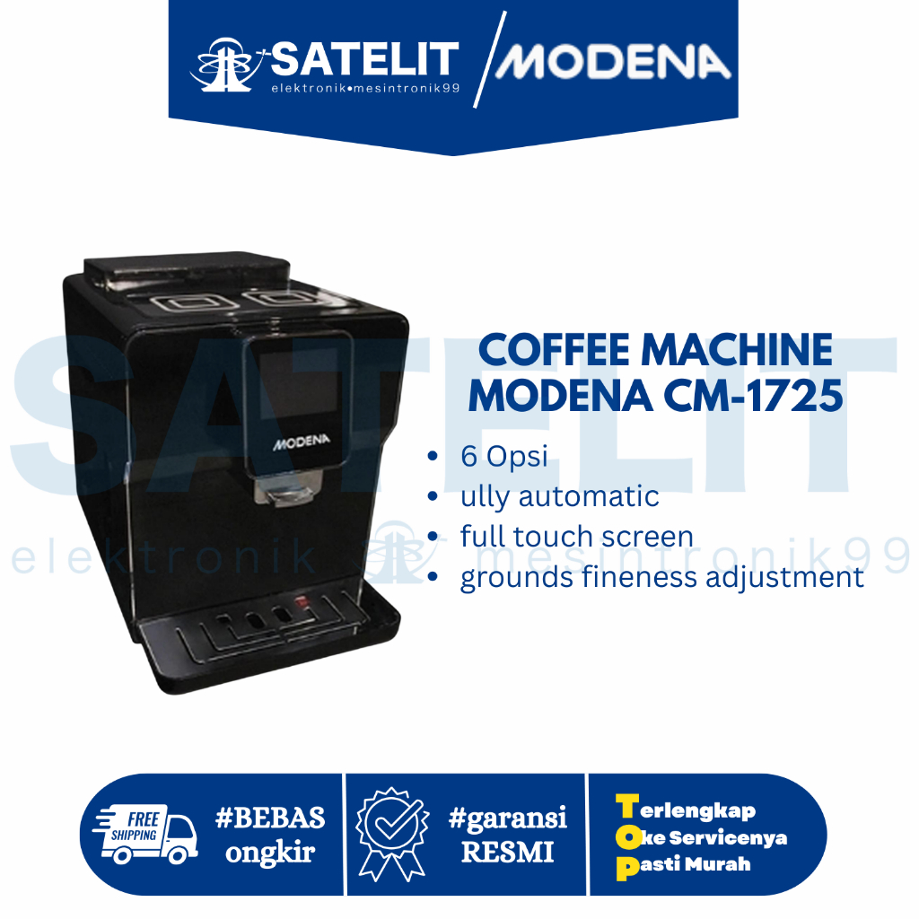 MESIN KOPI OTOMATIS MODENA CM-1725 – FULLY AUTOMATIC COFFEE MAKER (Espresso • Americano • Cappuccino