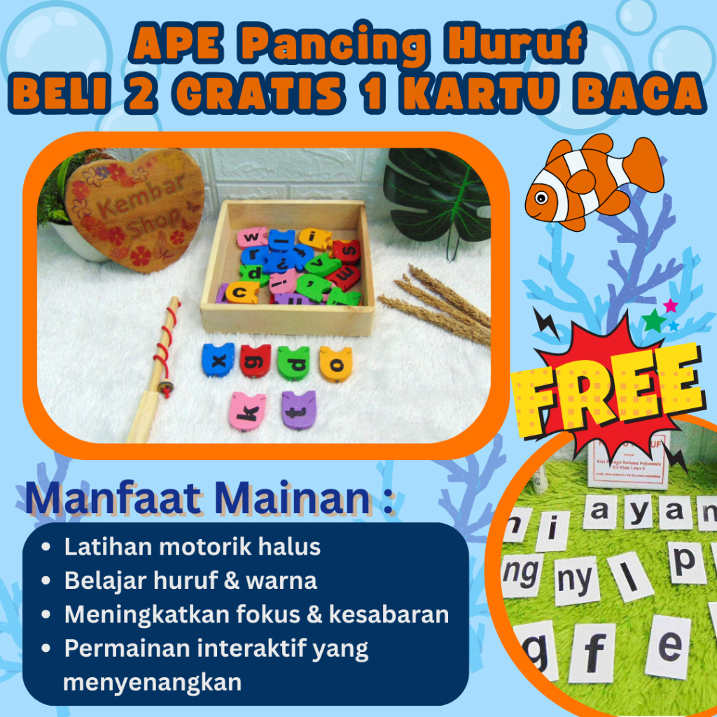 [BELI 2 GRATIS 1 KARTU BACA] APE-PANC1 Mainan Alat Permainan Edukasi Edukatif Anak APE TK PAUD Meman