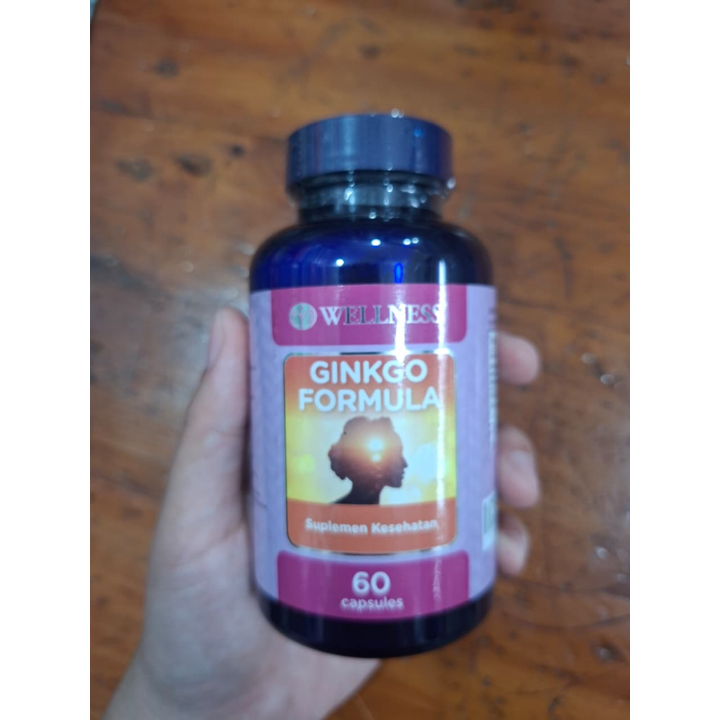 WELLNESS Ginkgo Formula Biloba Vitamin Daya Ingat Saraf Otak Vertigo 60 Kapsul