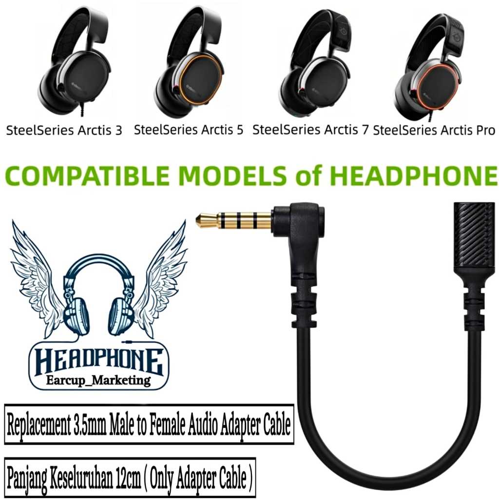 Audio Adapter Cable Steelseries Arctis 3 - Steelseries Arctis 5 - Steelseries Arctis 7 -Steelseries 