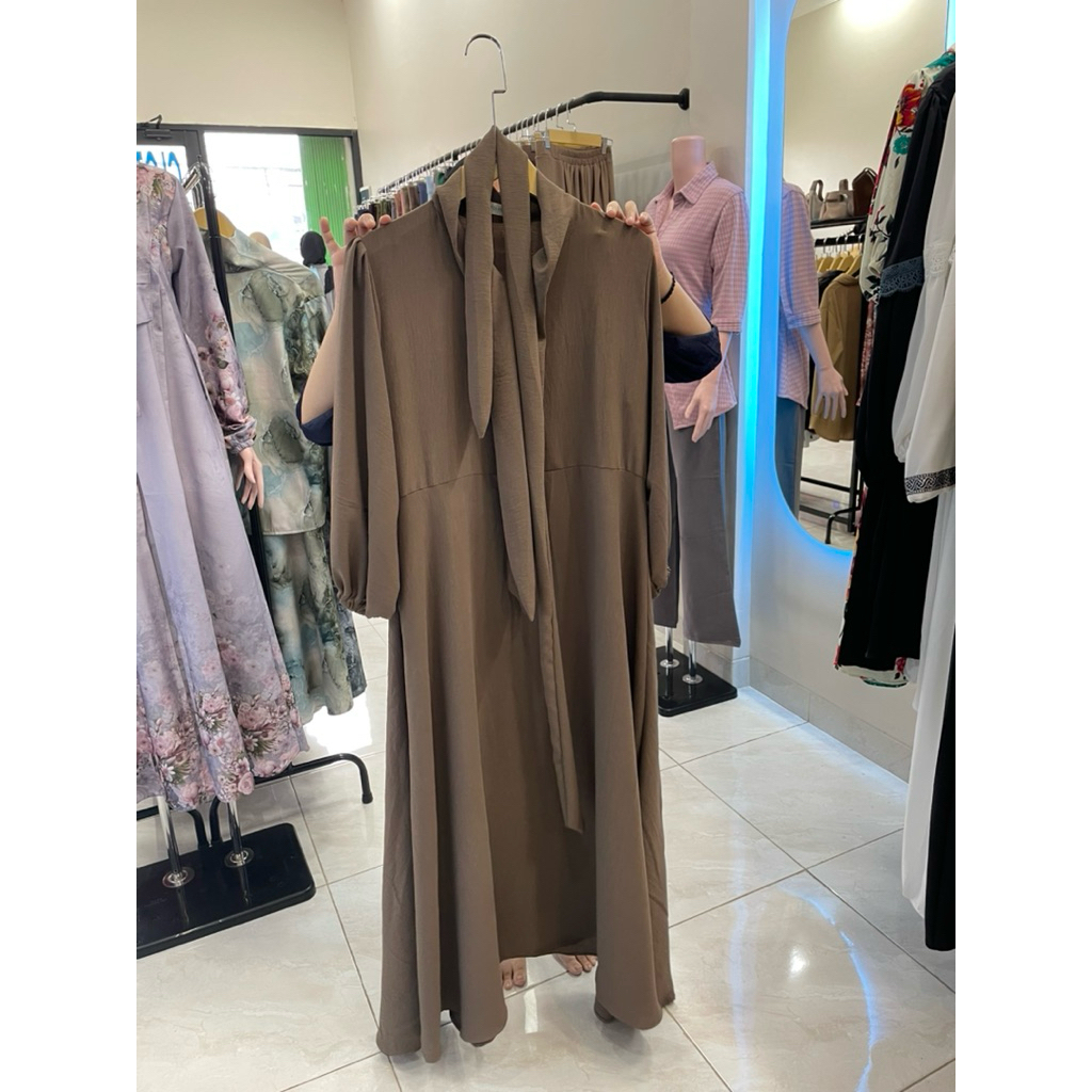 Syafa Gamis / Gamis Panjang/ Gamis polos / Gamis lebaran / Gamis dengan tali panjang