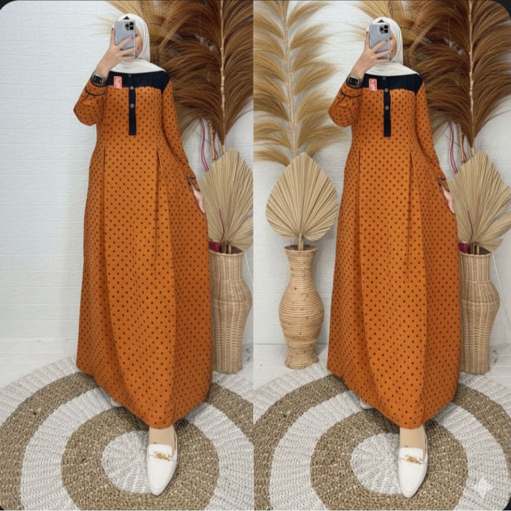 Gamis Cringkel rubiah terbaru bahan premium model simpel