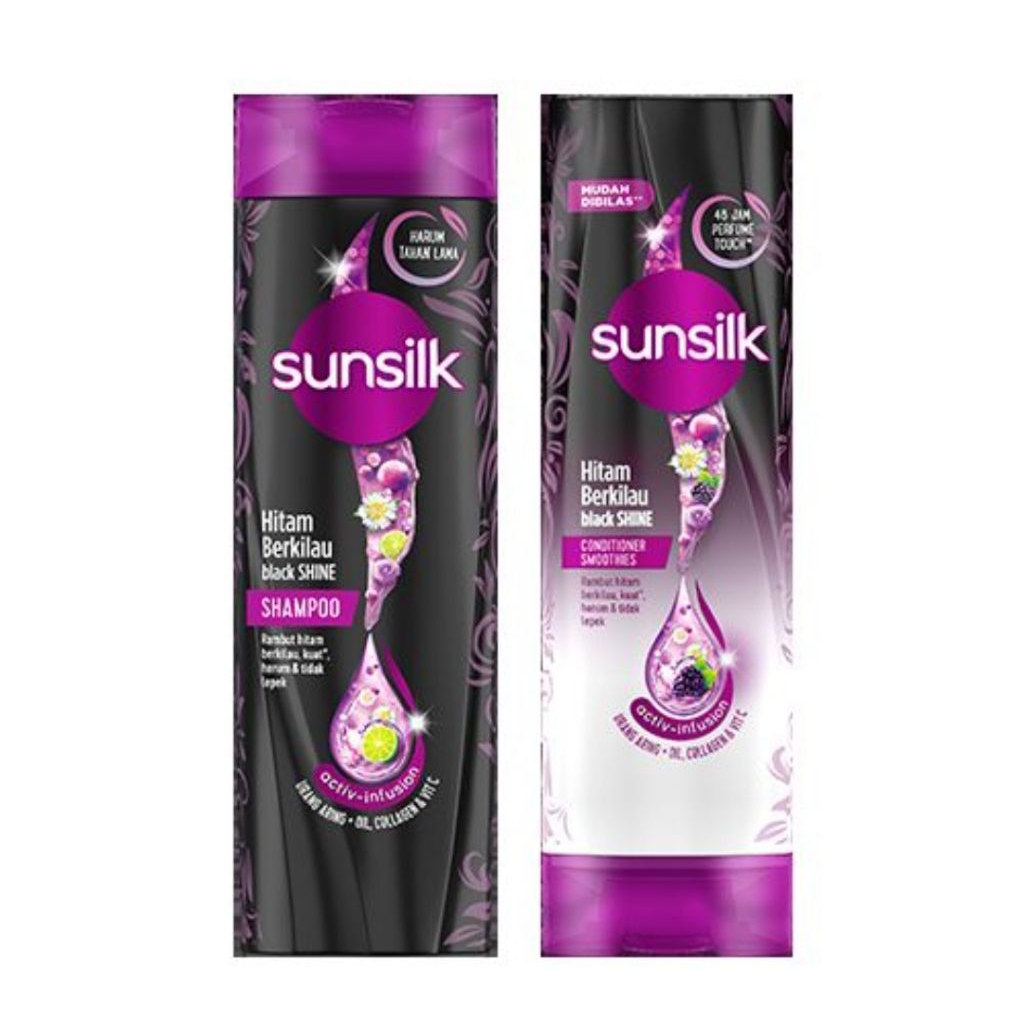 || NA || Shampoo & Conditioner Sunsilk - Black Shine, Rambut Hitam Berkilau & Lembut