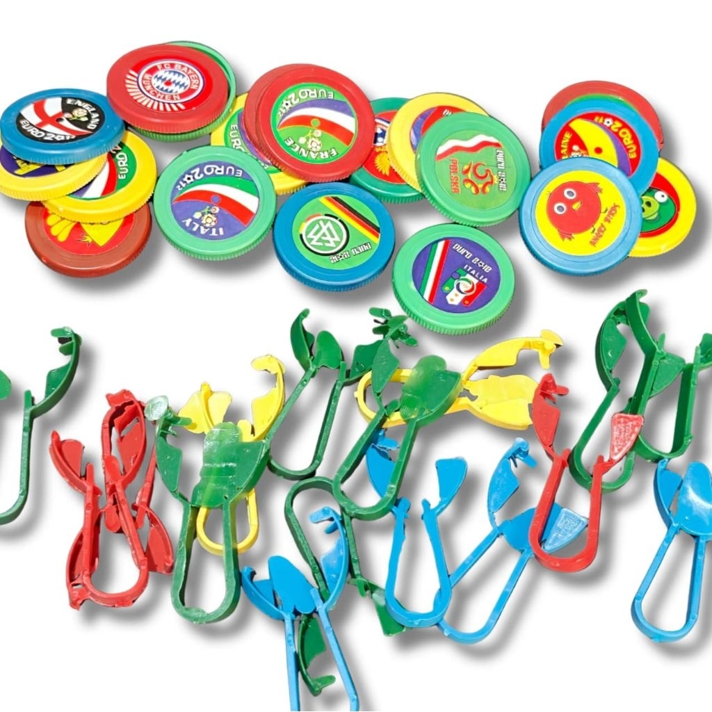 100 Pcs Mainan Tazos Lokal Curah Tajos Grosir Mainan Murah Warna Mix