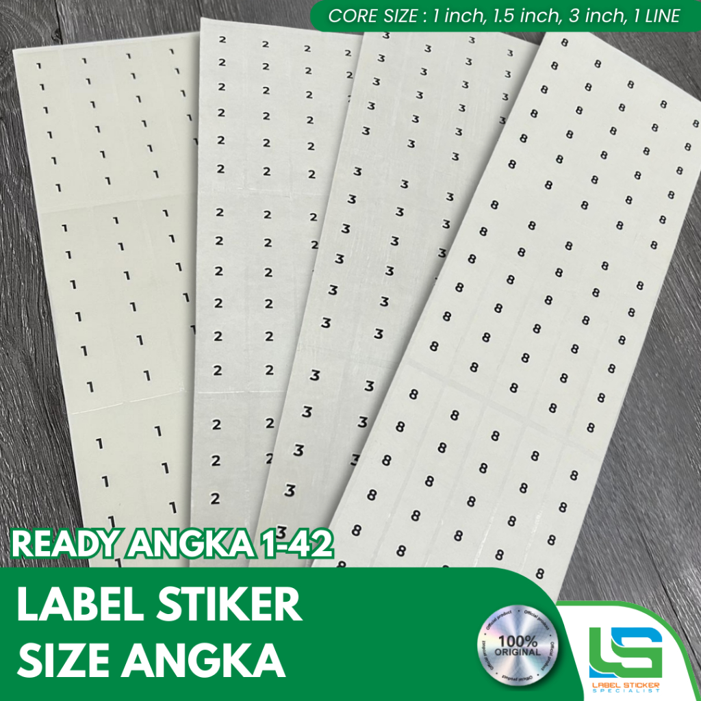 STIKER UKURAN BAJU , STIKER SIZE , STICKER SIZE ANGKA