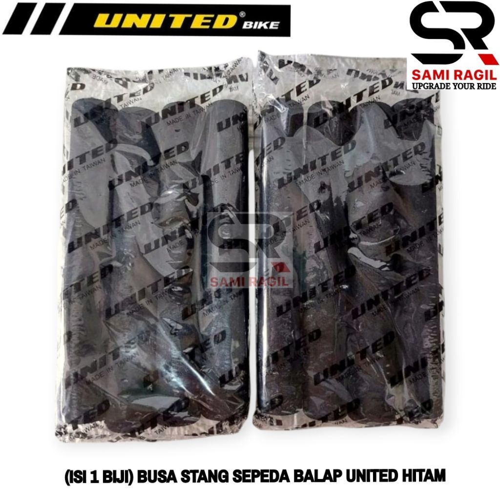 (ISI 1 BIJI) BUSA STANG SEPEDA BALAP UNITED SPON HANDGRIP DROPBAR SPONS FIXIE BULLHORN HANFAT HITAM 