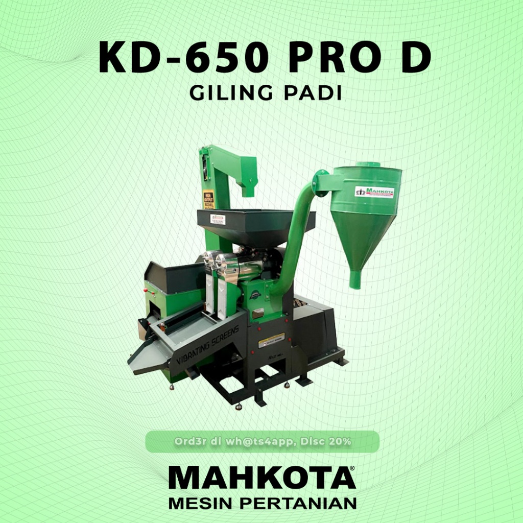 MAHKOTA MESIN GILING PADI / RICE MILL KD-650 PRO D KAPASITAS BESAR ORIGINAL BERGARANSI