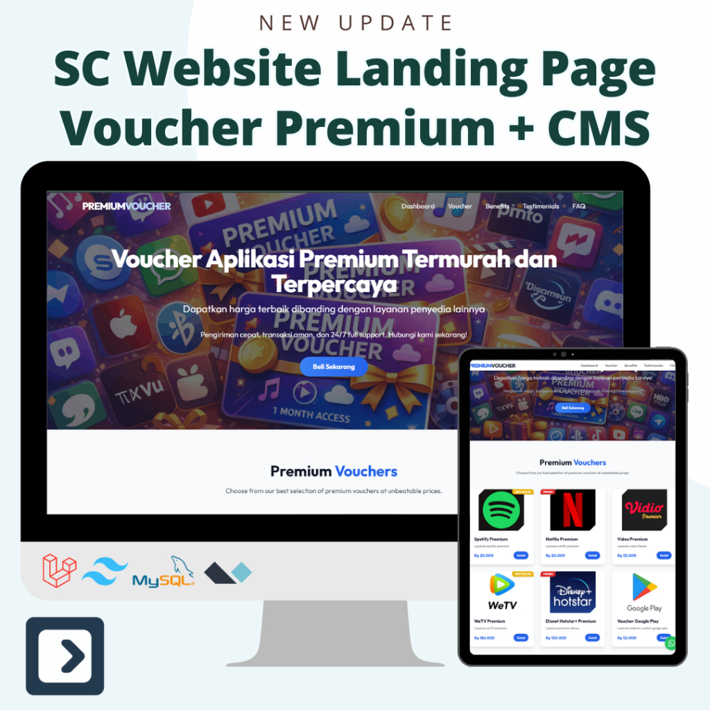 Source Code Website Landing Page Penjualan Voucher - Multifungsi - CMS