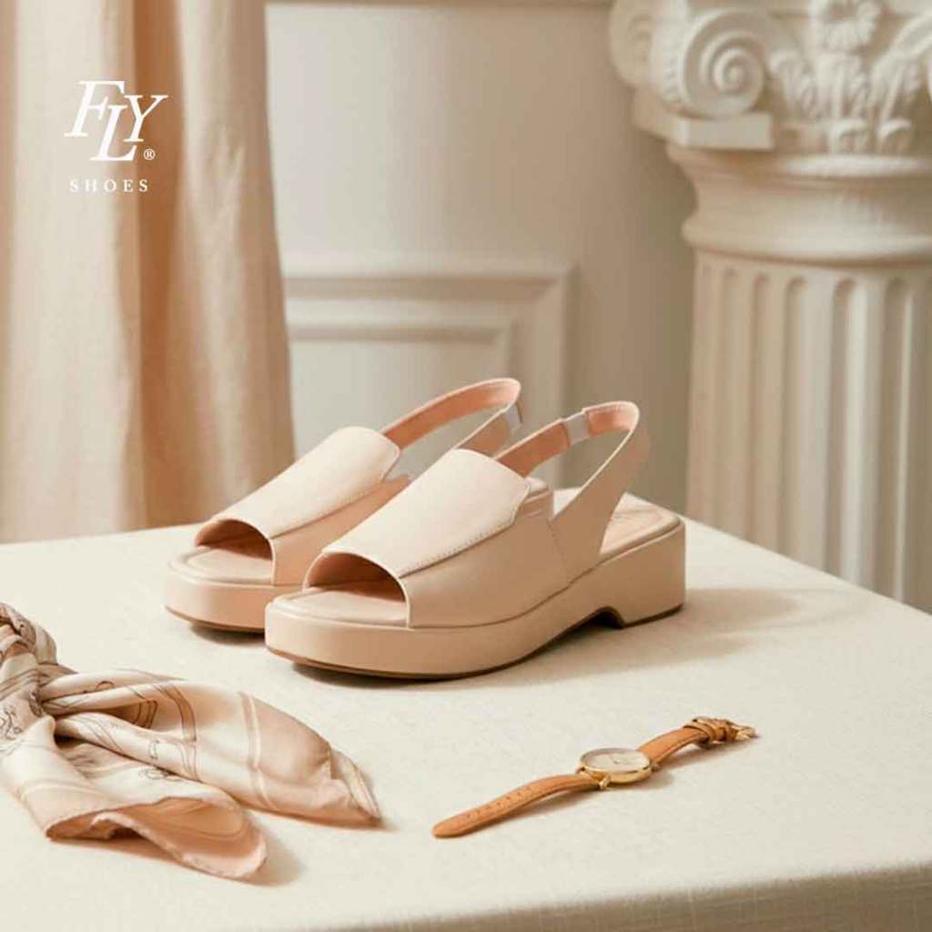 FLY SHOES  Elizabeth Sepatu Sandal Wedges Wanita 5746 in ivory