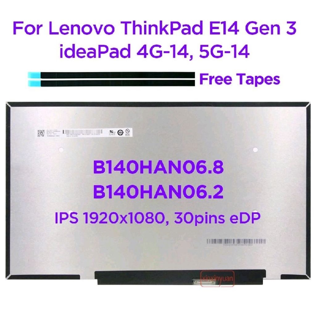 LED LENOVO THINKPAD E14 GEN 2 E14 GEN 3 B140HAN06.8