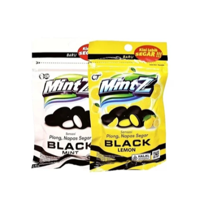 MINTZ PERMEN MINT CHEWY BLACK & LEMON 40gr, halal