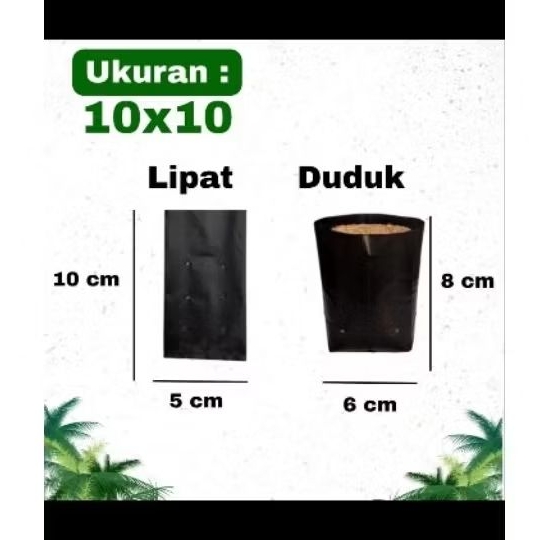 Polybag Tanaman kecil ukuran 10x10 isi 25 pcs Polybag bibit sayur,buah dan Tanaman hias