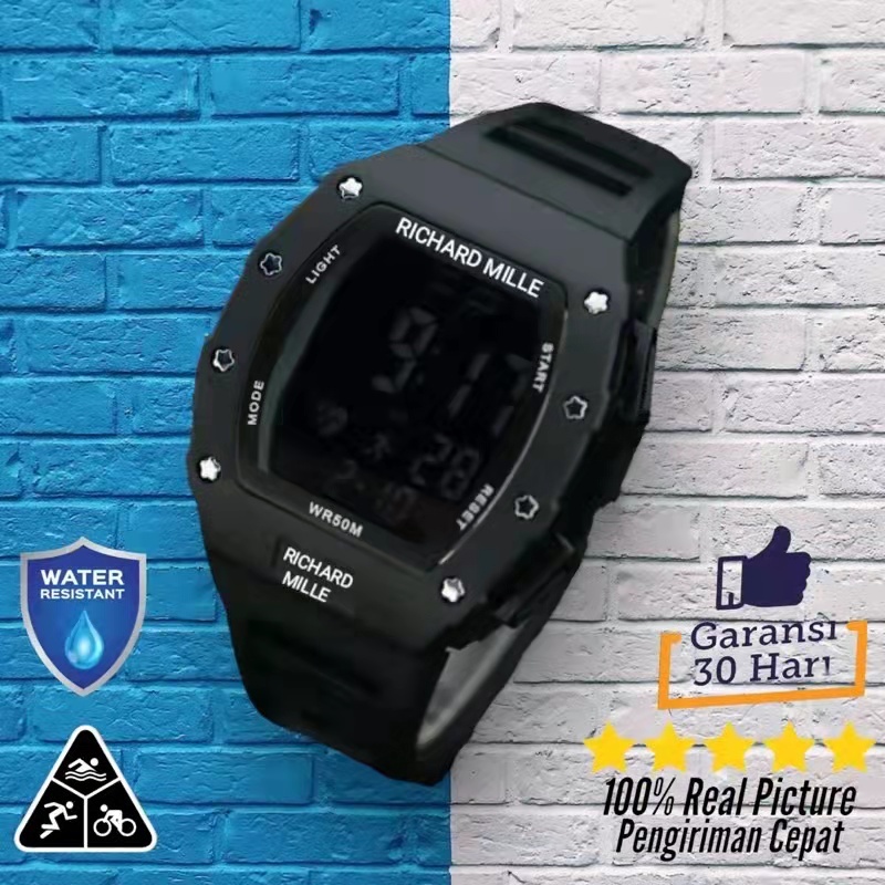 Jam Tangan Digital RM-08 Pria Sport Rubber 48mm