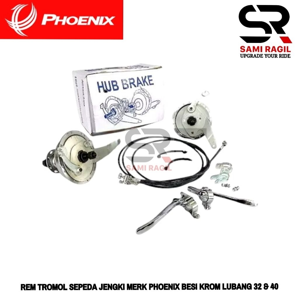 REM TROMOL SEPEDA JENGKI MERK PHOENIX TEROMOL DEPAN BELAKANG SET KABEL HANDLE PAKET KOMPLIT BESI KRO