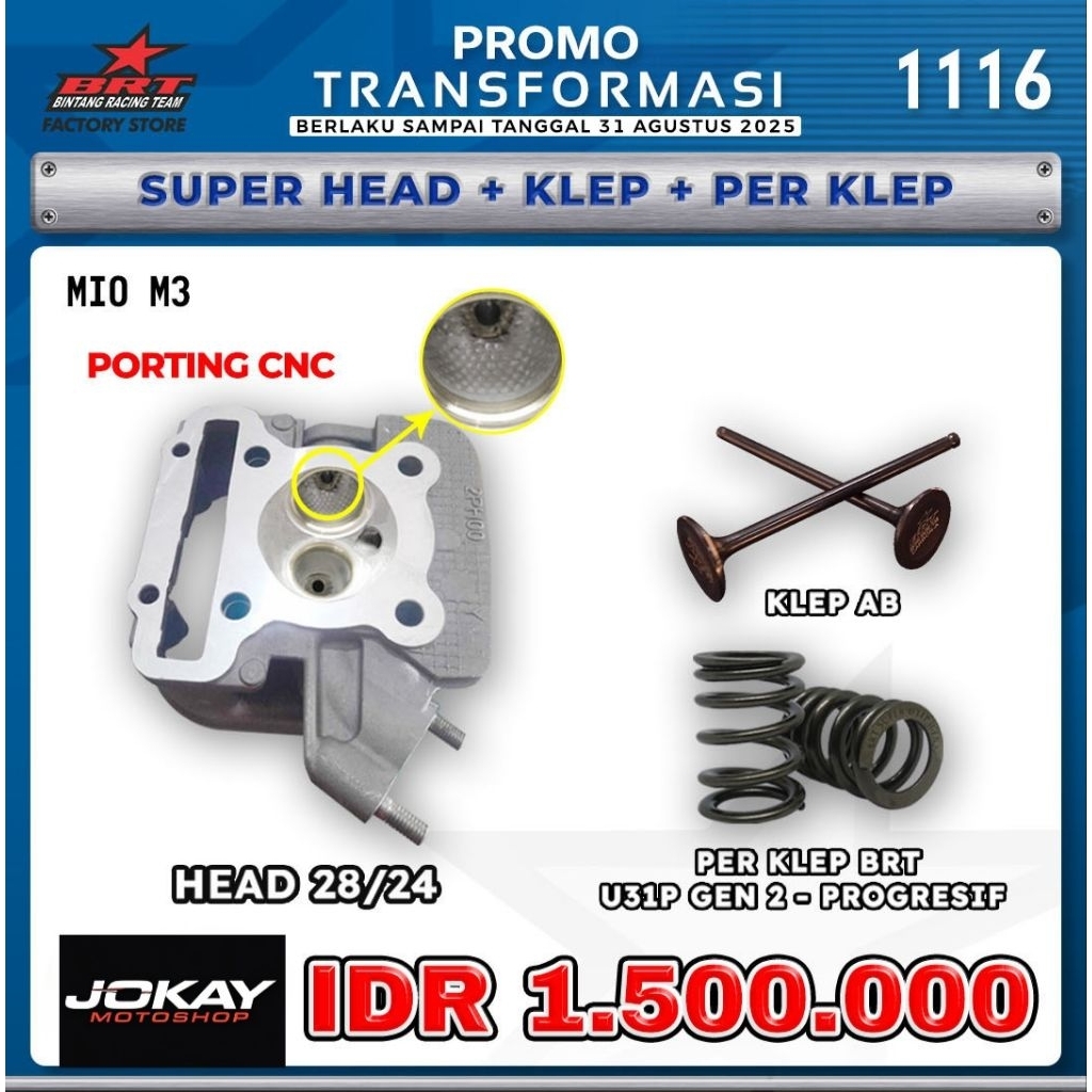 CYLINDER HEAD BRT PORTING CNC KLEP 28/24 MIO M3/MIO Z/MIO SOUT GT/FINO/FAZZIO/FILANO