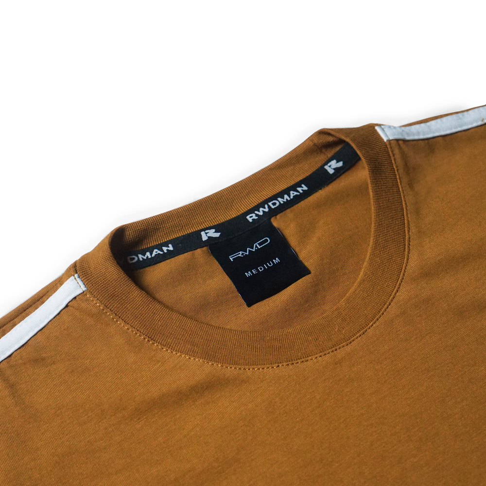 RWDMAN - Cotton BCI T-Shirt Line Stripe Pria Regular Basic S. White