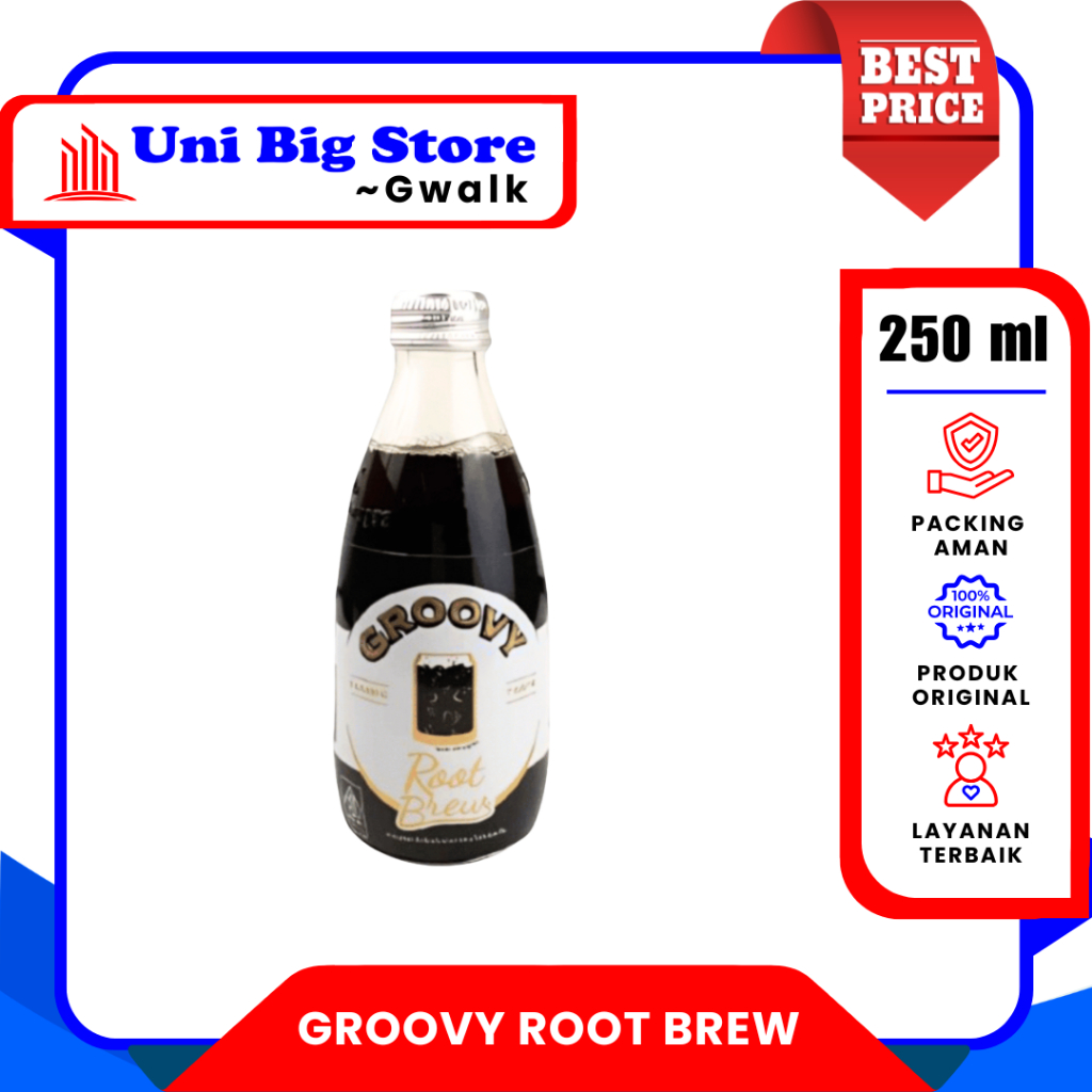 GROOVY ROOT BREW SODA DRINK ROOT BEER BOTOL - 250 ml