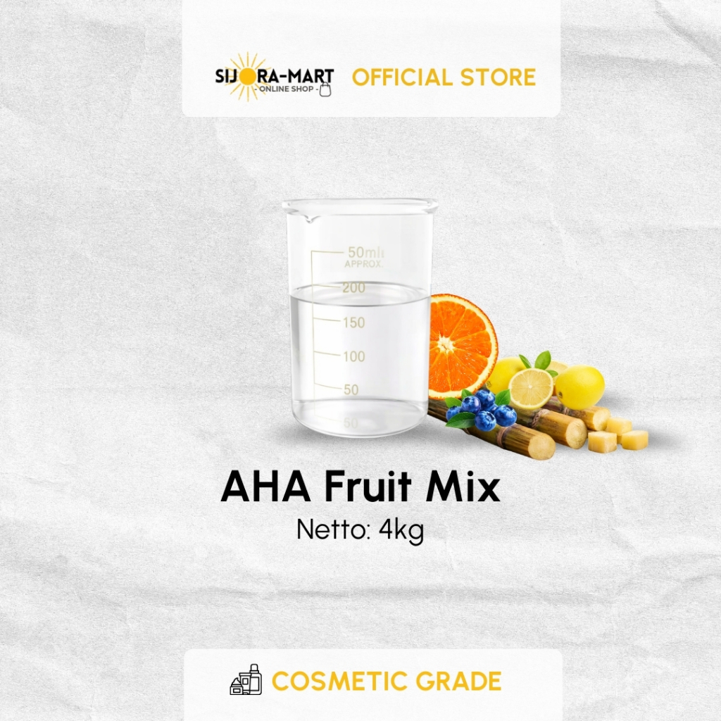 AHA Fruit Mix 4kg, AHA Eksfoliasi Wajah, Bahan Skincare, Eksfoliasi, Cosmetic Grade