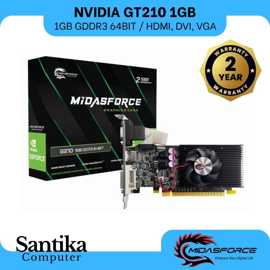 Vga Nvidia GT210 1GB DDR3 LP Midasforce - Vga Card
