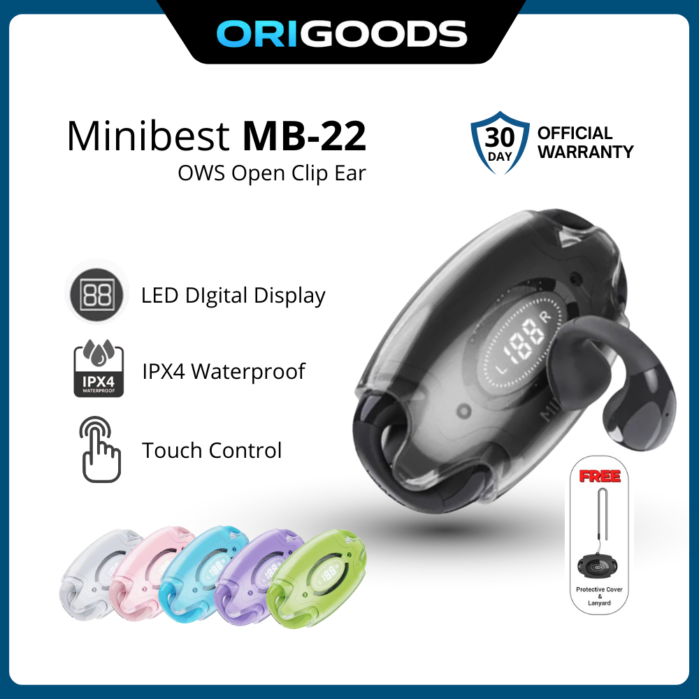 Minibest MB22 OWS Ear Clip Earphone Headset Bluetooth V5.3 On EC Wireless Bluetooth Headset
