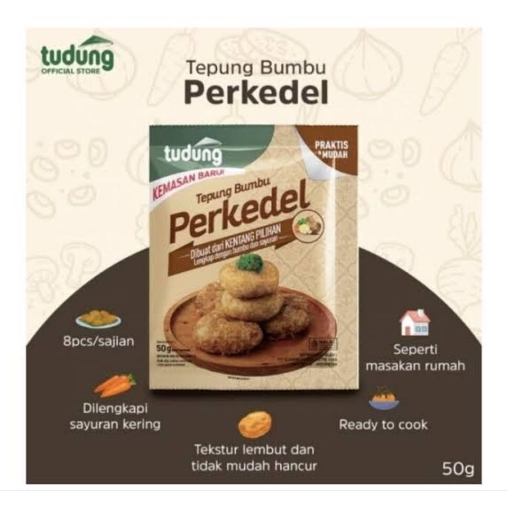 Tudung Tepung bumbu perkedel 50gr