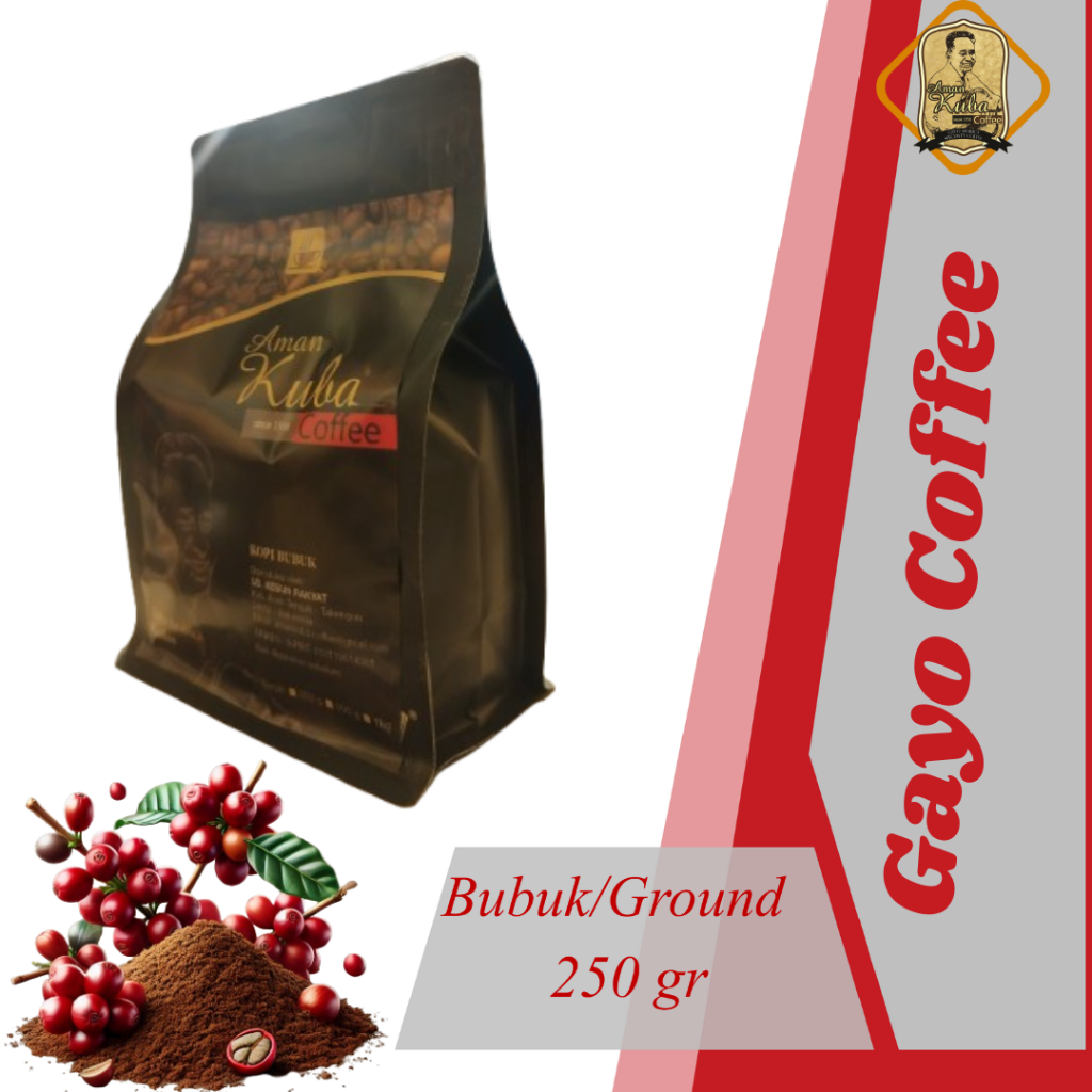 Kopi Gayo Aceh Arabika/Robusta Murni 100% Biji/Bubuk 250gr
