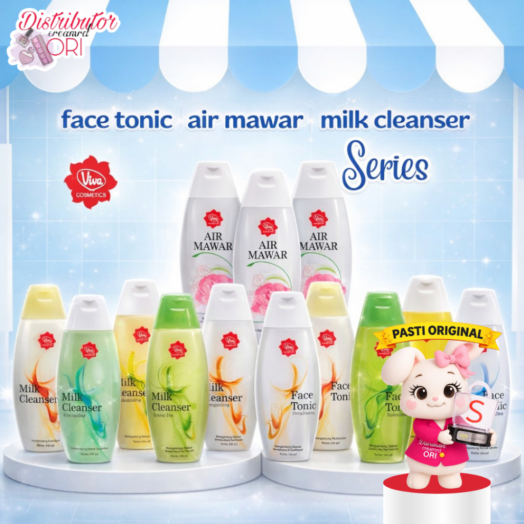 VIVA Milk Cleanser  | VIVA Face Tonic |BPOM | ORIGINAL | Air mawar | Bengkoang | green tea | spiruli