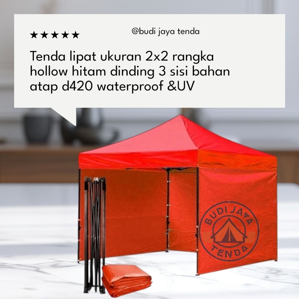 TENDA LIPAT/TENDA STAND UKURAN 2X2 DINDING 3 SISI