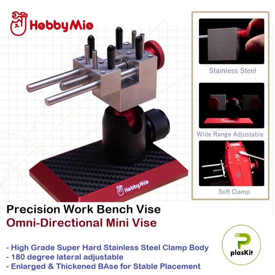Work Bench Clamp  / Precision Stainless Steel Vise with Carbon Cover Plate / Omni-Directional MINI V