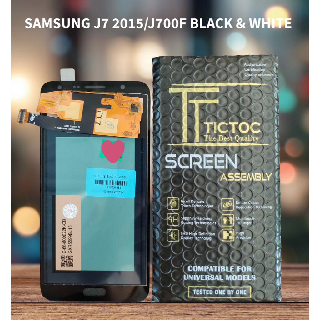 LCD TS SAMSUNG J7 2015/J700F BLACK & WHITE TICTOC