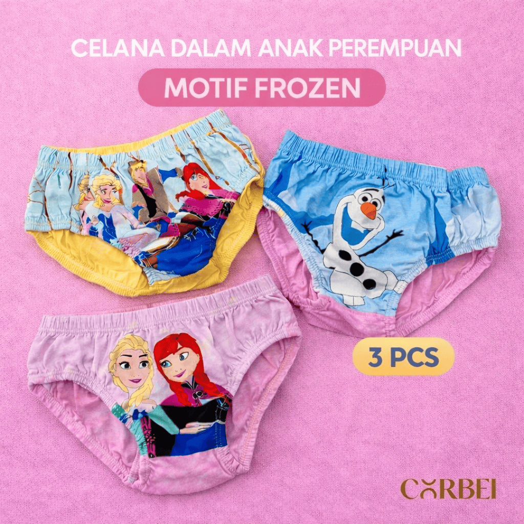 CD Disney Frozen Princess Olaf 100% Katun Celana Dalam Anak Perempuan - 2 3 4 5 6 7 8 9 10 Tahun