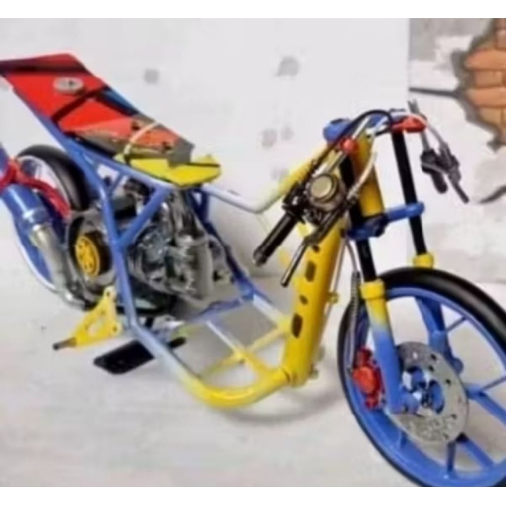 miniatur motor drag suzuki spin 125 modif full design seperti asli nya
