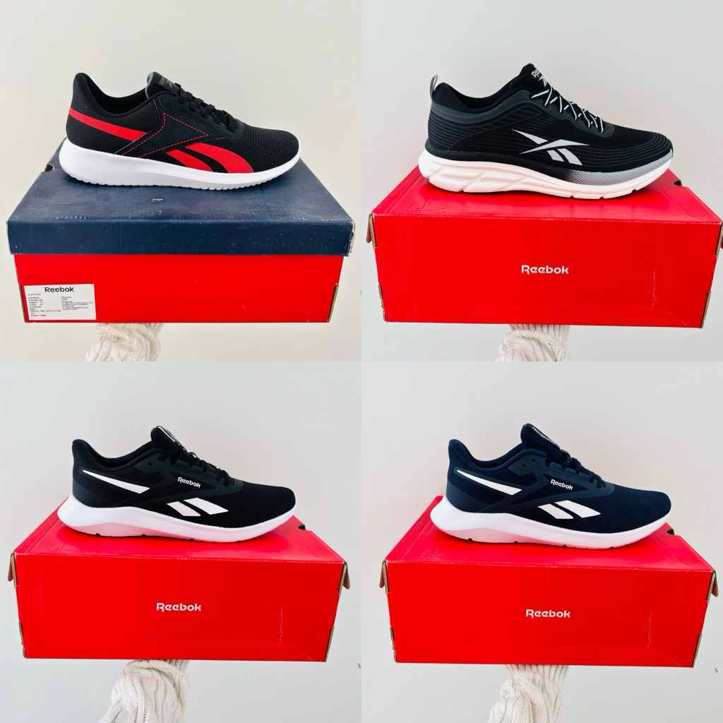 SALE Sepatu Olahraga Reebok Pria Black Grey Putih