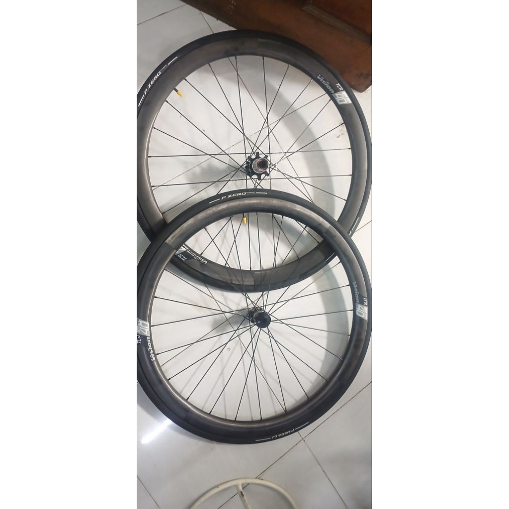 Wheelset disc roadbike carbon Vision TLR 40