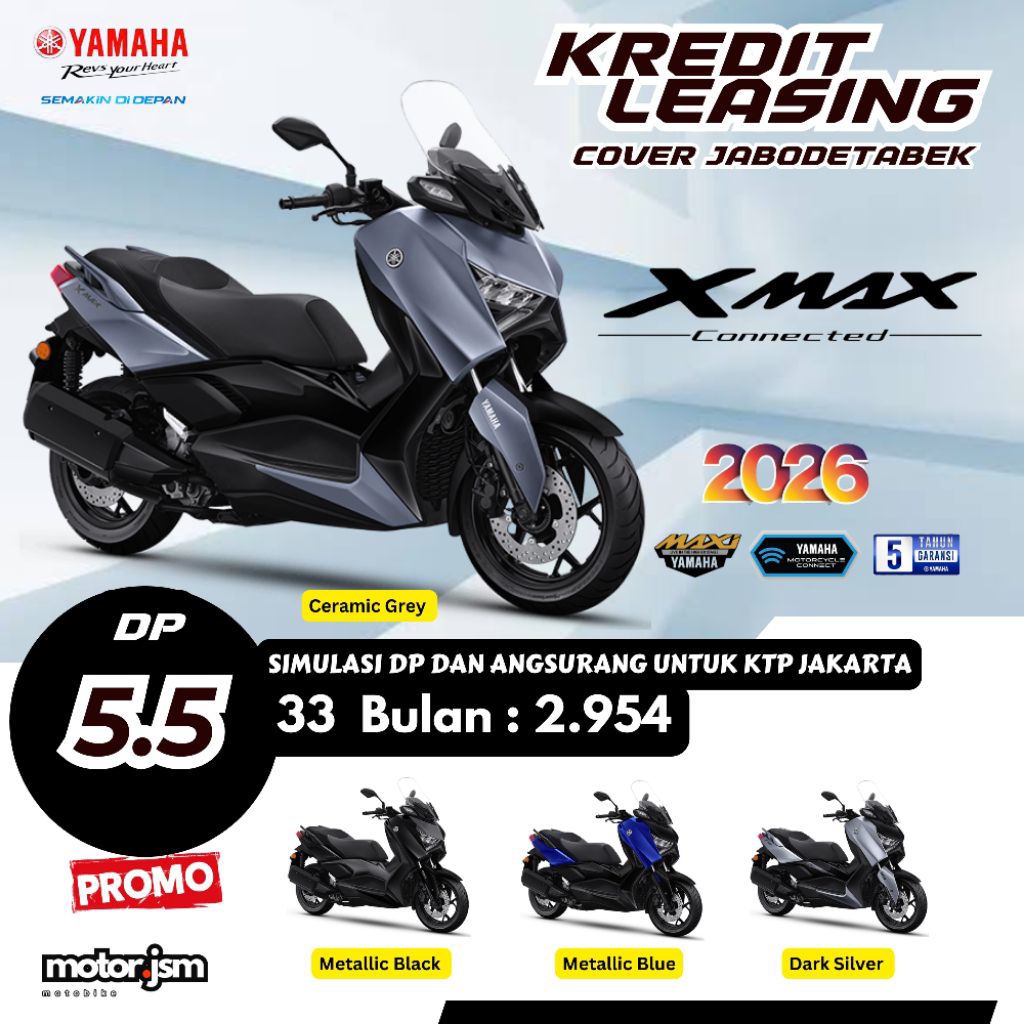 Dp Motor Yamaha XMax Connected Kredit Leasing Jakarta Depok Bekasi Tangerang