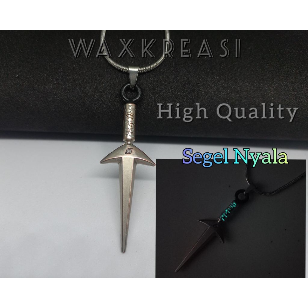 Kalung Anime Naruto Liontin Kunai Minato Namikaze Glow in the dark Nyala