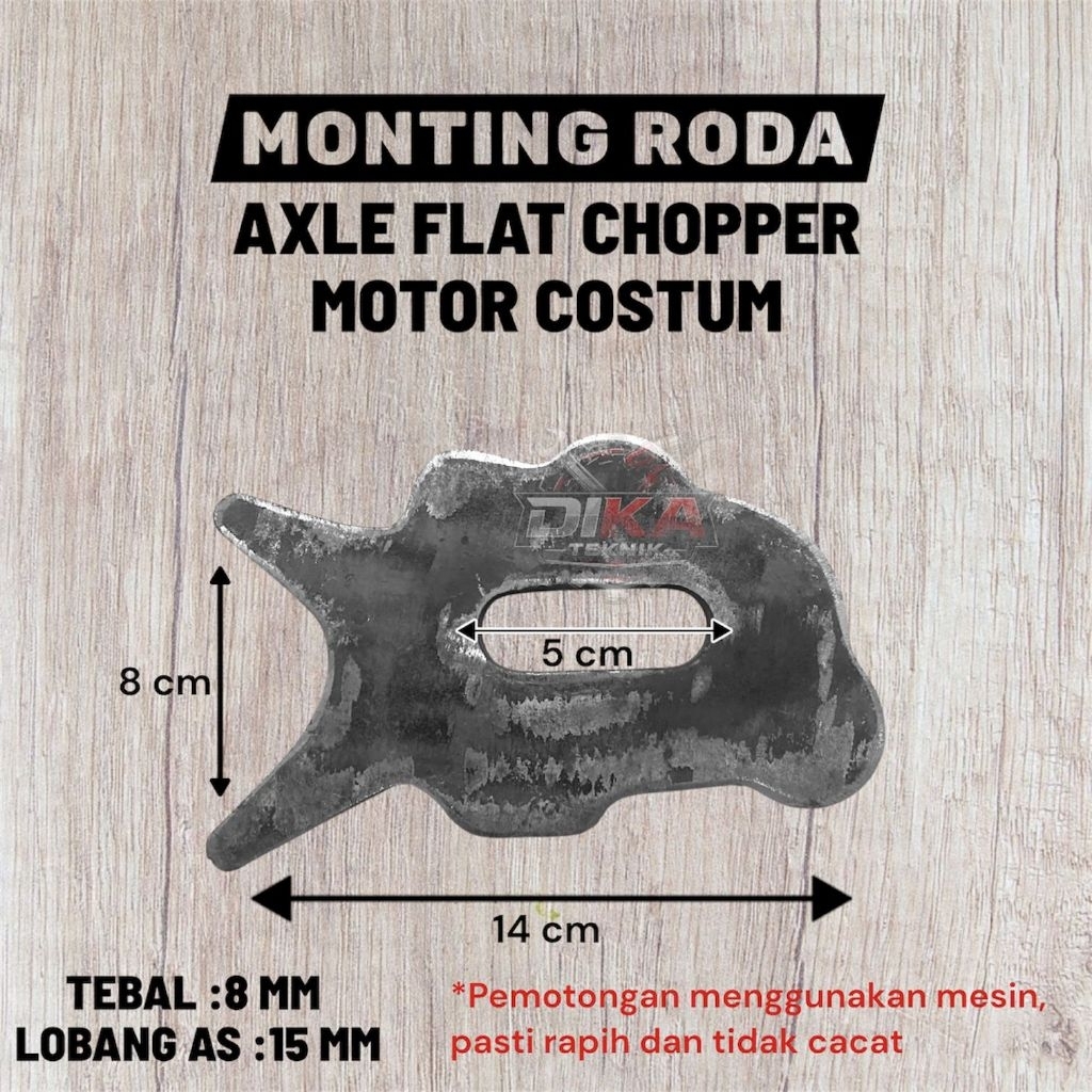 ￼Bracket Monting Roda Motor Custom Axle Flat Chopper Axle Plat Frame Tebal 8mm Lubang As 15mm