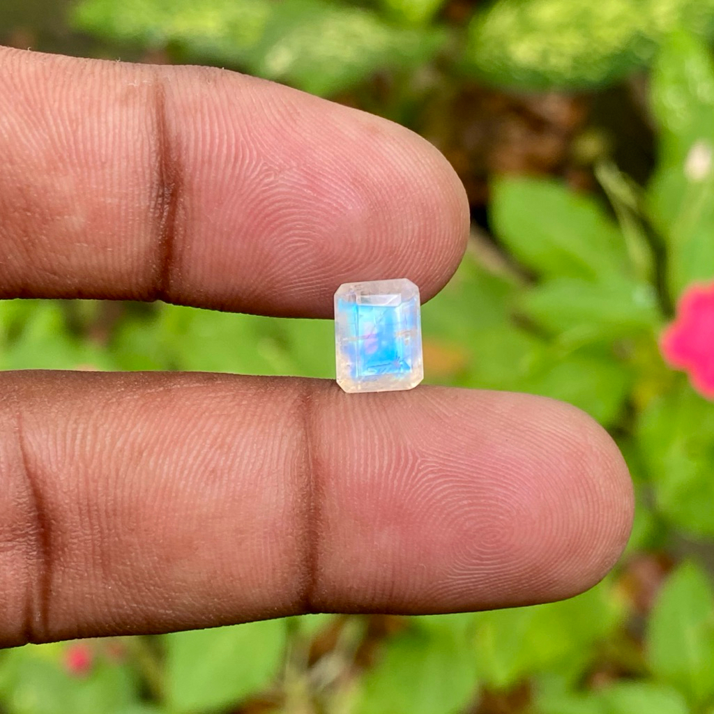 Natural Moonstone Batu Biduri Bulan Moonstone white rainbow Dim 9x7x4